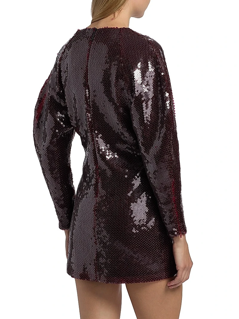 Mitilla Split Neck Sequin Minidress