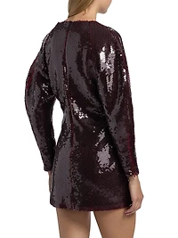 Mitilla Split Neck Sequin Minidress