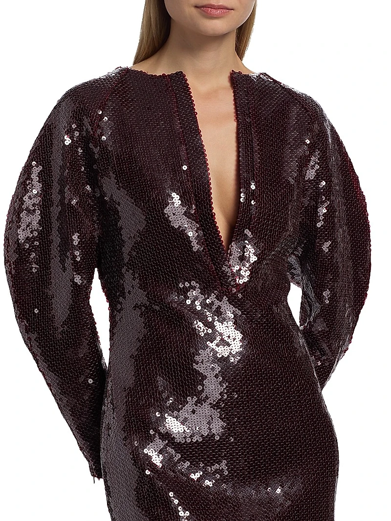 Mitilla Split Neck Sequin Minidress