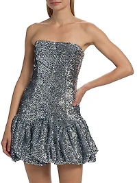 Garance Sequin Bubble Hem Minidress