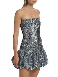 Garance Sequin Bubble Hem Minidress