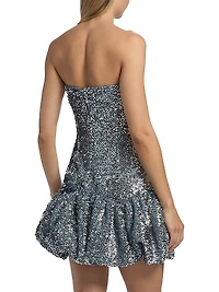 Garance Sequin Bubble Hem Minidress