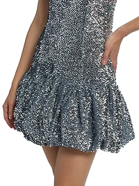 Garance Sequin Bubble Hem Minidress