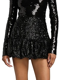 Branka Sequined Drop-Waist Miniskirt