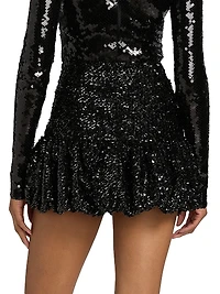 Branka Sequined Drop-Waist Miniskirt