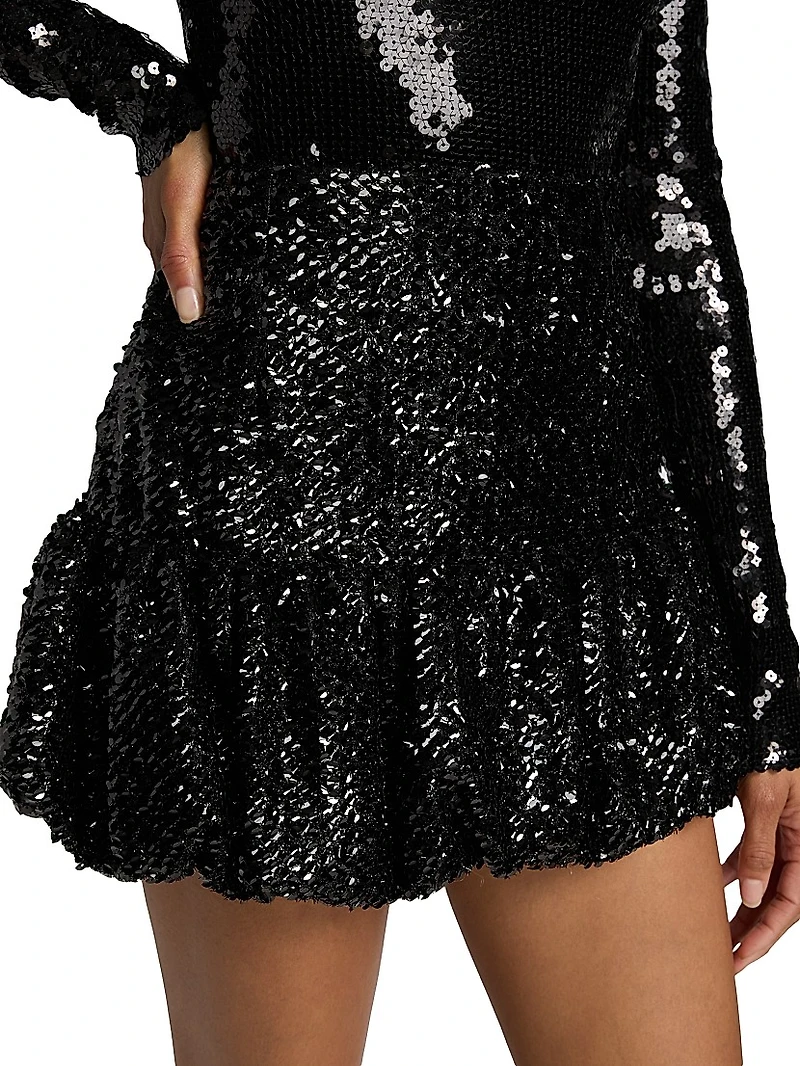 Branka Sequined Drop-Waist Miniskirt