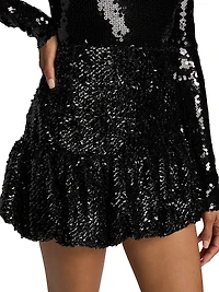 Branka Sequined Drop-Waist Miniskirt