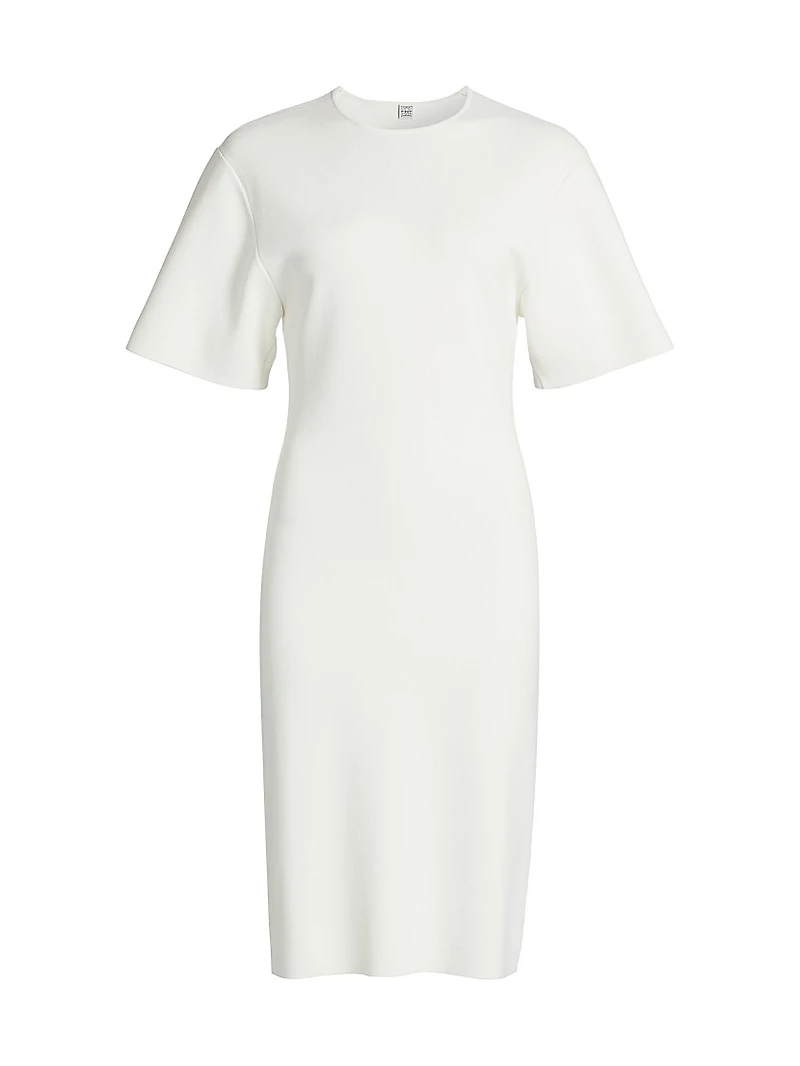 Jersey-Knit Crewneck Midi-Dress