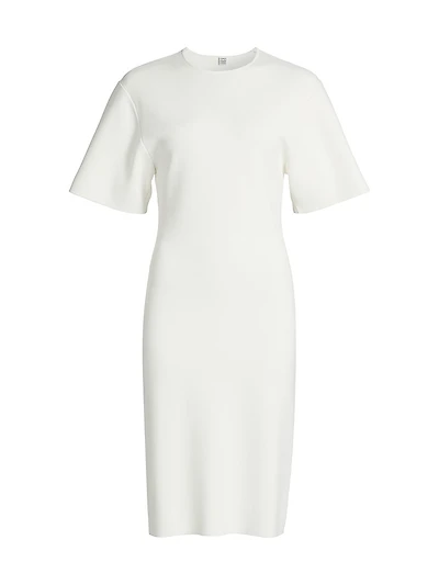 Jersey-Knit Crewneck Midi-Dress