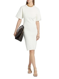 Jersey-Knit Crewneck Midi-Dress
