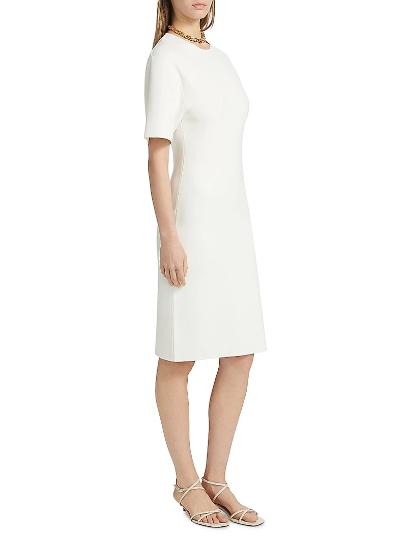 Jersey-Knit Crewneck Midi-Dress