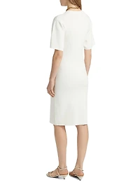 Jersey-Knit Crewneck Midi-Dress