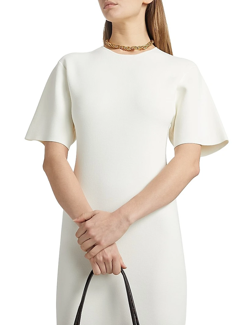 Jersey-Knit Crewneck Midi-Dress