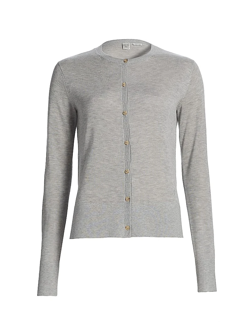 Fine-Gauge Knit Long-Sleeve Cardigan