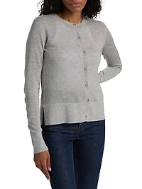 Fine-Gauge Knit Long-Sleeve Cardigan