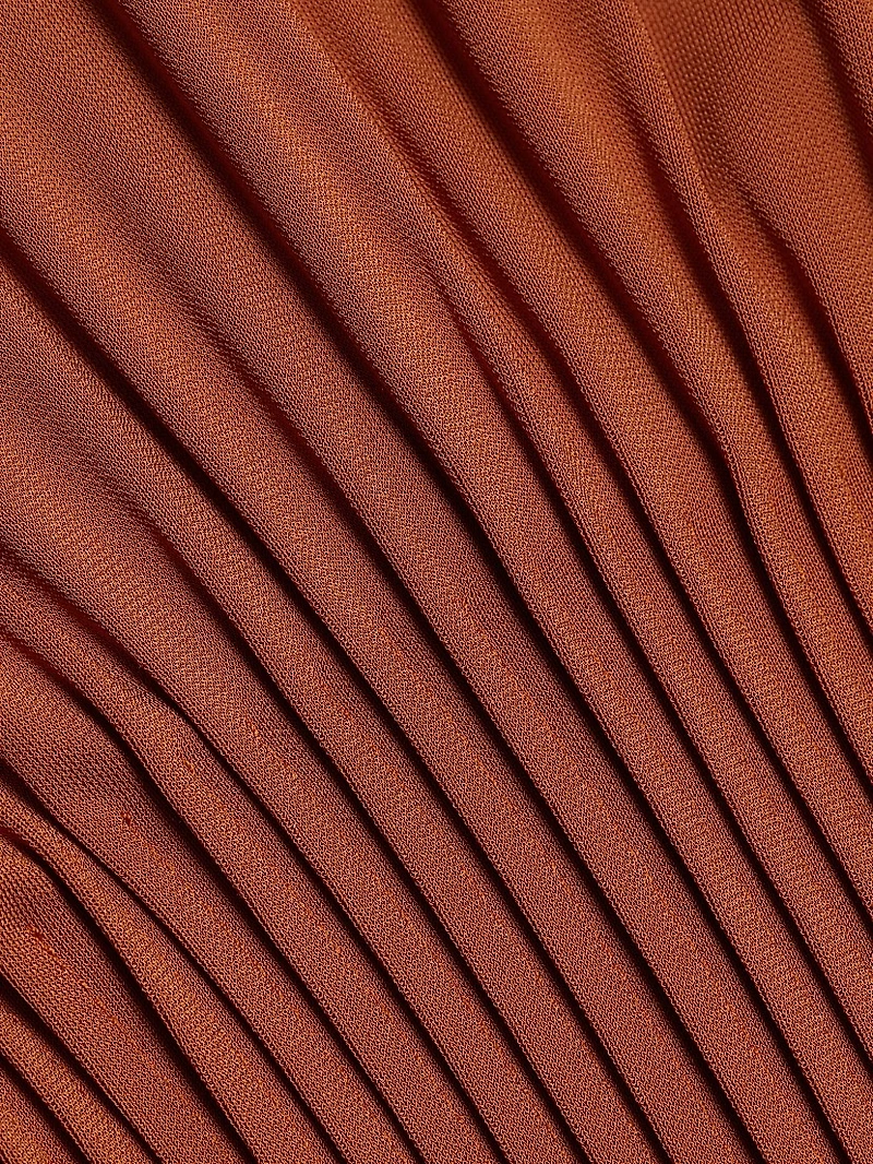 Jersey Pleated Cap-Sleeve Maxi Dress