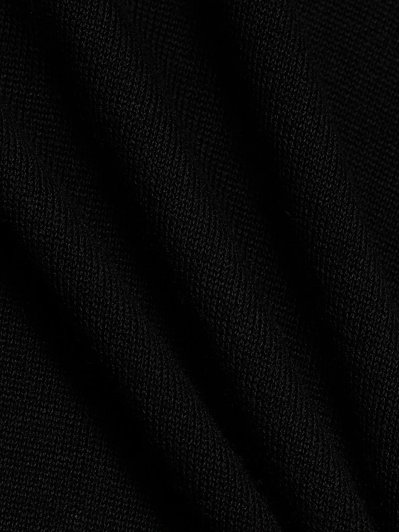 Slit-Sleeve Fine-Knit Turtleneck