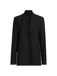 Raw Lapel Wool Single-Breasted Jacket
