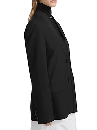 Raw Lapel Wool Single-Breasted Jacket