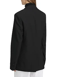 Raw Lapel Wool Single-Breasted Jacket