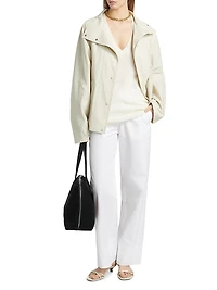 Organic Cotton-Blend Stand-Collar Jacket