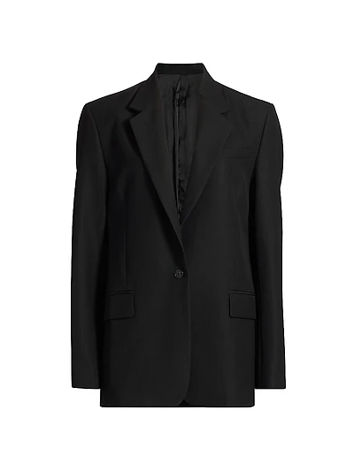Oversized Single-Breasted One-Button Blazer