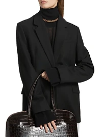 Oversized Single-Breasted One-Button Blazer