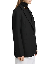 Oversized Single-Breasted One-Button Blazer