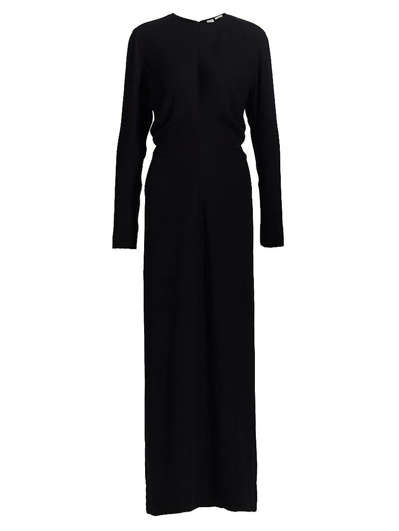 Long-Sleeve Slouch Waist Maxi Dress