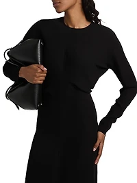 Long-Sleeve Slouch Waist Maxi Dress