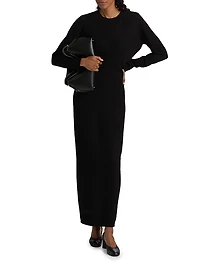 Long-Sleeve Slouch Waist Maxi Dress