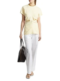 Twisted-Seam Cotton Straight-Leg Pants