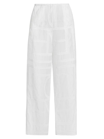 Monogram Cotton-Silk Pajama-Inspired Pants