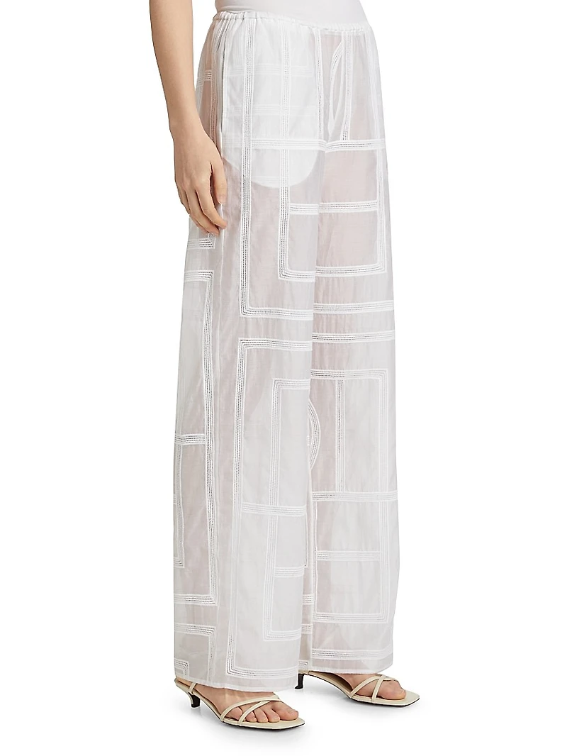 Monogram Cotton-Silk Pajama-Inspired Pants