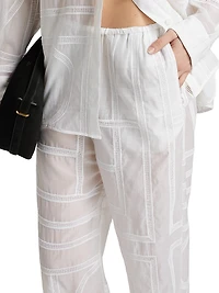 Monogram Cotton-Silk Pajama-Inspired Pants