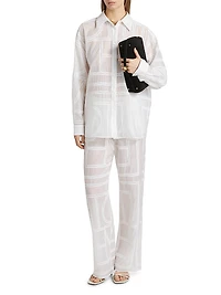 Monogram Cotton-Silk Pajama-Inspired Pants