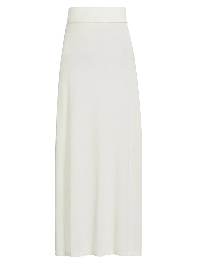 Fine-Knit Elasticized Maxi Skirt