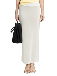 Fine-Knit Elasticized Maxi Skirt