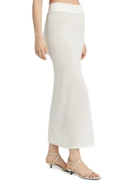 Fine-Knit Elasticized Maxi Skirt