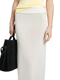 Fine-Knit Elasticized Maxi Skirt