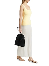 Fine-Knit Elasticized Maxi Skirt