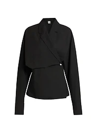 Cotton-Silk Wrap Blouse