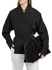 Cotton-Silk Wrap Blouse