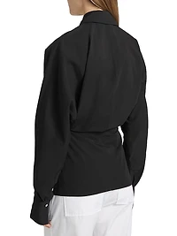 Cotton-Silk Wrap Blouse