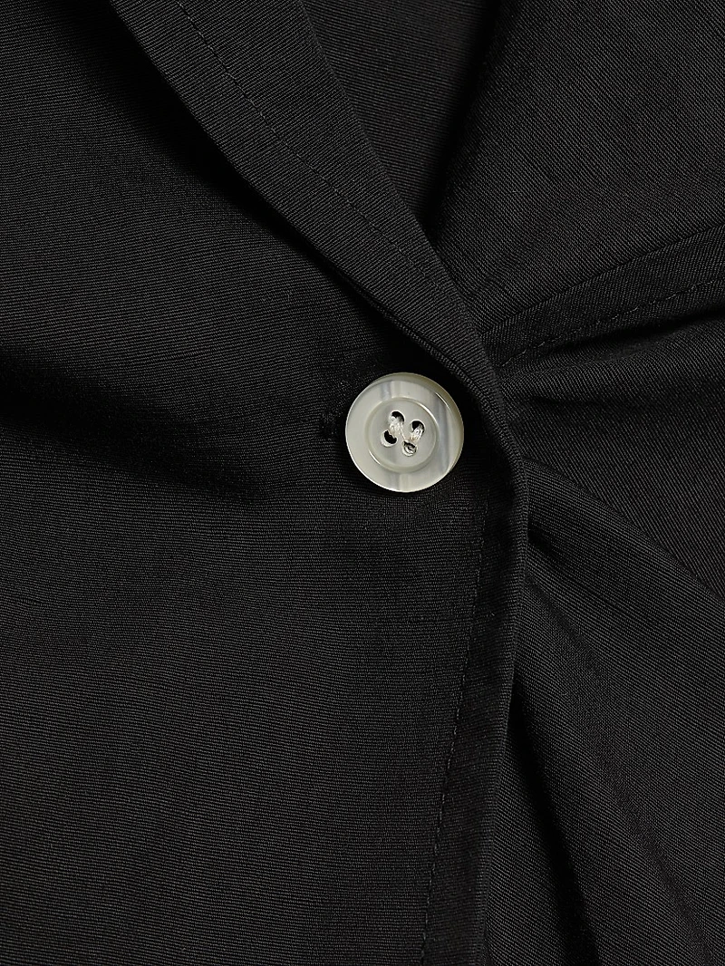 Cotton-Silk Wrap Blouse