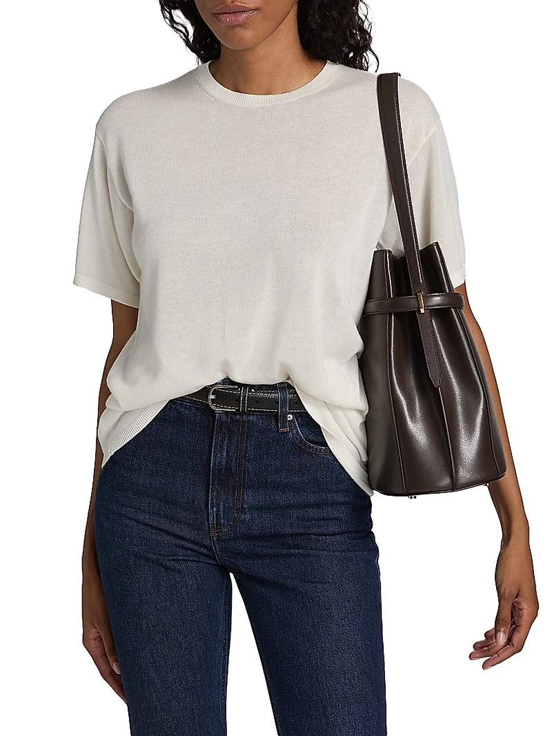 Oversized Drop Shoulder Knit T-Shirt