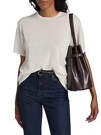 Oversized Drop Shoulder Knit T-Shirt