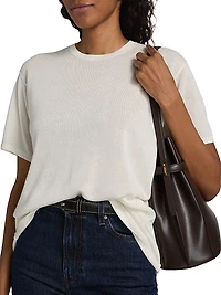 Oversized Drop Shoulder Knit T-Shirt