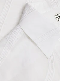 Monogram-Embroidered Cotton-Silk Button-Front Shirt