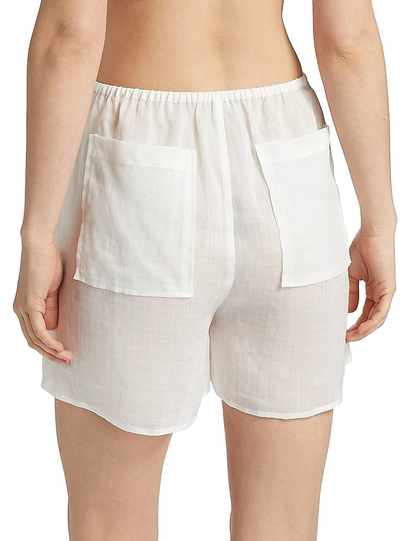 Ramie Voile Elasticized Shorts